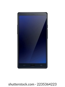 Smartphones realistic composition with isolated front view image of glossy touchscreen cellphone vector illustration