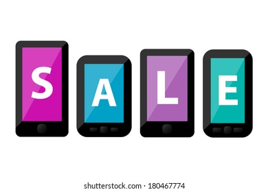 Smartphones sale. Vector illustration