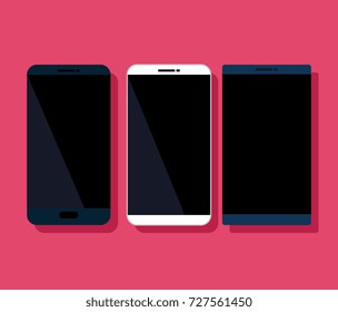 smartphones set isolated icons