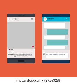 smartphones set with template