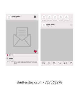 smartphones set with template