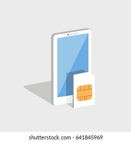 Smartphones and SIM card icons vector.