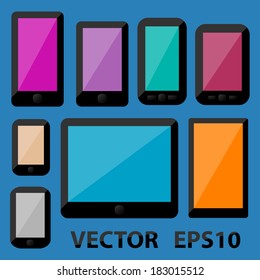 Smartphones and Tablets. Vector icons set.