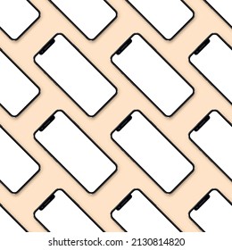 Smartphones UI presentation mockup. Many smartphones on soft pink background.