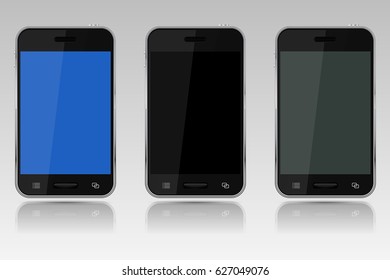 Smartphones. Vector 3d illustration