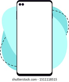 Smartphone.Template for infographics or presentation UI design interface. vector.Turquoise background.