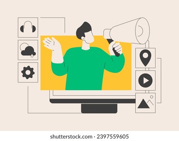 SmartTV applications abstract concept vector illustration. Application download, Smart TV marketplace, television app development, entertainment software, home cinema content abstract metaphor.