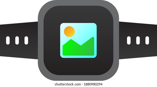 smartwach icon with gallery icon on screen