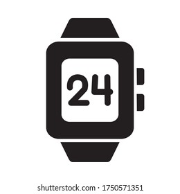 smartwatch accessory over white background, silhoutte style, vector illustration