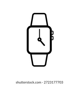 Smartwatch mit analoger Uhrfläche, Linien-Vektorsymbol	