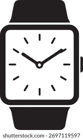 Reloj inteligente con reloj analógico aislado sobre fondo blanco