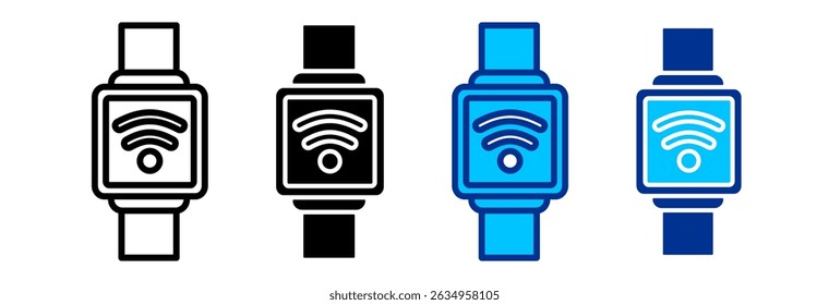 Smartwatch App Icon Set Multiple Style Vector Illustration