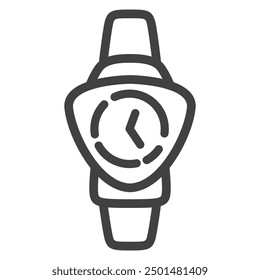 Smartwatch black silhouette. Isolated on white background.Vector flat illustration.Smartwatch simple icon. Wearable smart watch device.