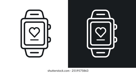 Smartwatch black and white icon.