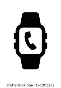 Smartwatch for calling, contacting and communicating with social icon.