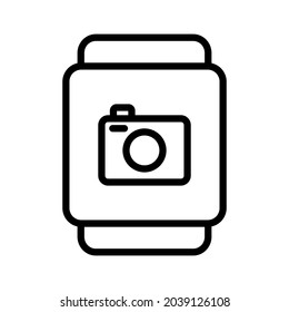 smartwatch camera line icon vector design, editable stroke line icon