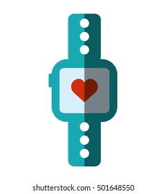 smartwatch with cardiology app vector illustration design