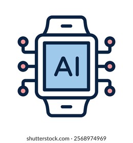 A smartwatch with a chip, symbolizing wearable AI technology for daily use