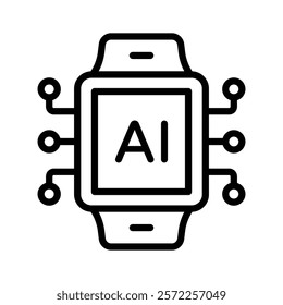 A smartwatch with a chip, symbolizing wearable AI technology for daily use