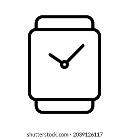 smartwatch clock line icon vector design, editable stroke line icon