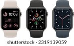 Smartwatch collection, realistic icons isolated on white, technology electronic gadgets, wrist watch vector illustration, interesting modern electronic bands set.