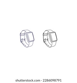 Smartwatch collection, realistic icons isolated on white, technology electronic gadgets, wrist watch vector illustration, interesting modern electronic bands set.
