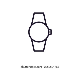 Smartwatch concept. Modern outline high quality illustration for banners, flyers and web sites. Editable stroke in trendy flat style. Line icon of device. 