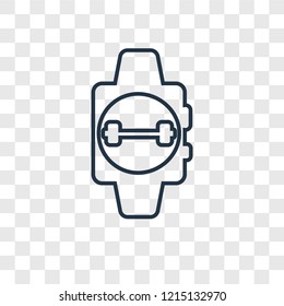 Smartwatch concept vector linear icon isolated on transparent background, Smartwatch concept transparency concept in outline style