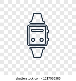 Smartwatch concept vector linear icon isolated on transparent background, Smartwatch concept transparency concept in outline style