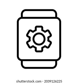 smartwatch configuration line icon vector design, editable stroke line icon
