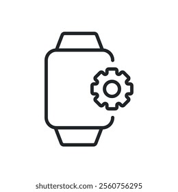 Smartwatch configuration thin line icons. Perfect pixel on transparent background
