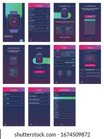 smartwatch connection app ui design mobile