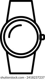 Smartwatch device icon with black outline style. smartwatch, device, watch, technology, smart, gadget, time. Vector Illustration