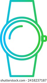 Icono de dispositivo Smartwatch con estilo de contorno de degradado azul y verde. reloj inteligente, dispositivo, reloj, tecnología, inteligente, gadget, tiempo. Ilustración vectorial