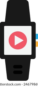 Smartwatch Device Technology Icon Vector Flat Illustration