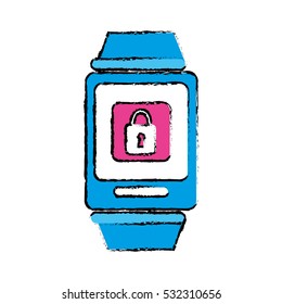 smartwatch digital accesory icon image vector illustration design 