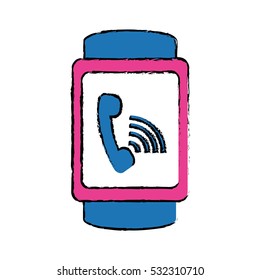 smartwatch digital accesory icon image vector illustration design 