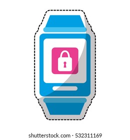 smartwatch digital accesory icon image vector illustration design 