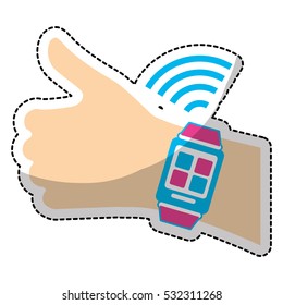 smartwatch digital accesory icon image vector illustration design 