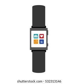 smartwatch digital accesory icon image vector illustration design 