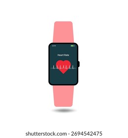 Smartwatch displaying heart rate with ECG on screen