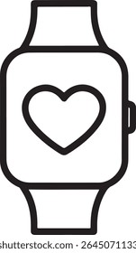 Smartwatch Displaying a Heart Rate Icon: A Symbol of Health, Fitness, and Modern Wearable Technology for Tracking Vital Signs