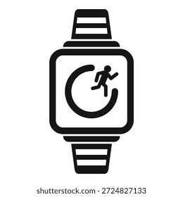 Smartwatch is displaying a running app icon, indicating the tracking of jogging activity