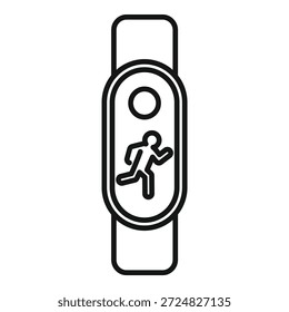 El reloj inteligente muestra un icono de hombre corriendo, que indica una sesión de seguimiento de actividad física activa