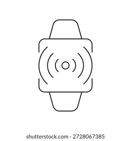 Smartwatch zeigt Wireless-Signal oder NFC-Symbol an