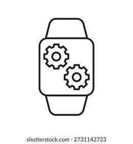 Ícone Smartwatch com configurações de engrenagens duplas