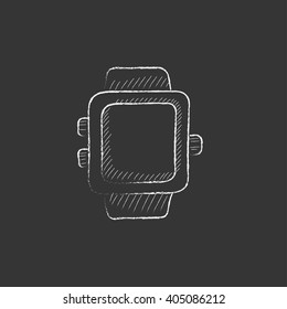 Smartwatch. Drawn in chalk icon.