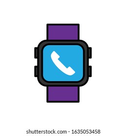 Smartwatch with filled line icon 