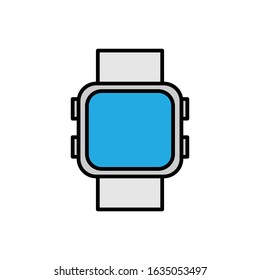 Smartwatch with filled line icon 