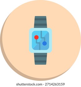 Icono de estilo de círculo plano de reloj inteligente